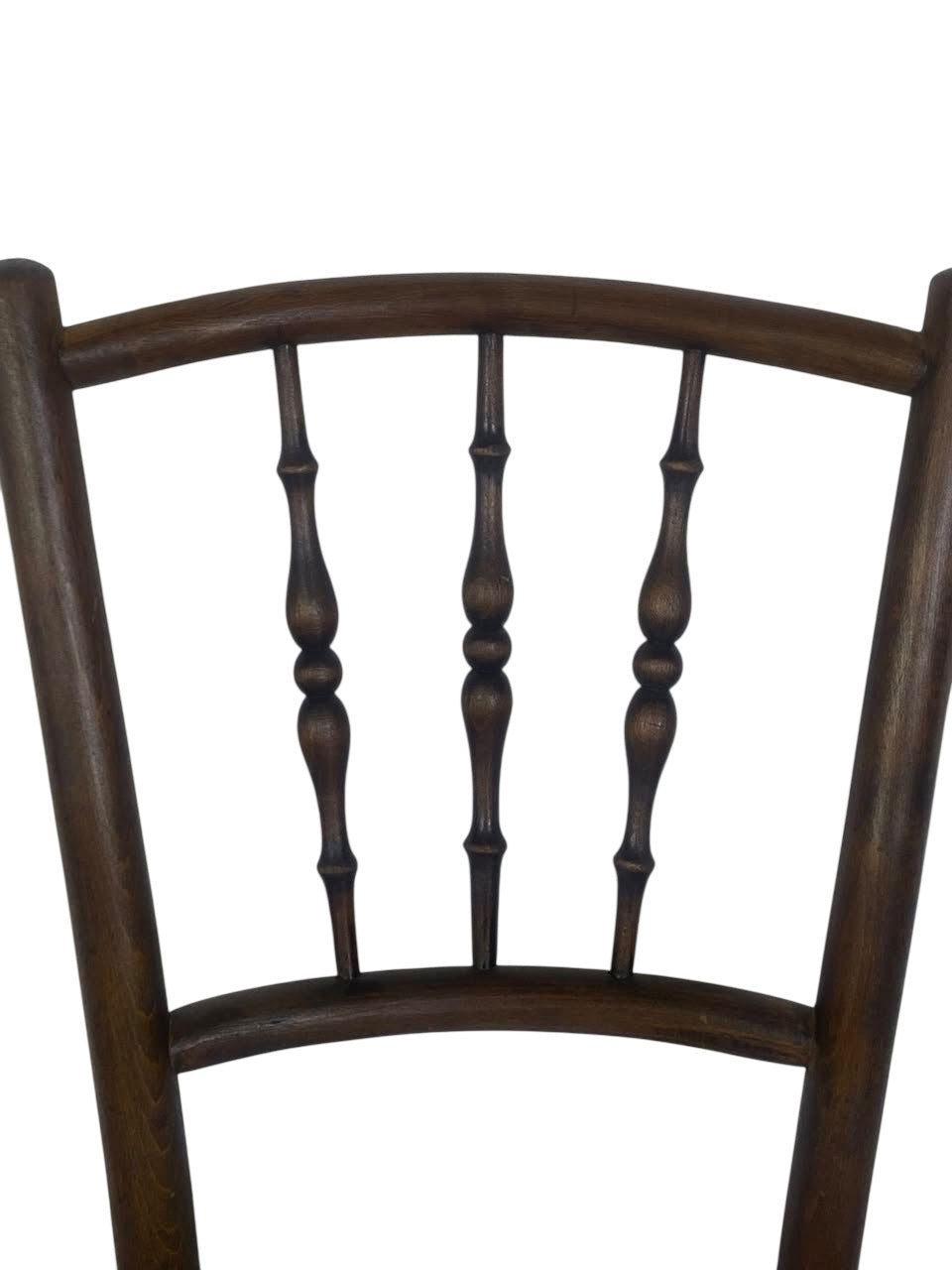 Set of 5 Original English Thonet Chairs – Solid Mahogany, Steam-Bent, Newly Upholstered