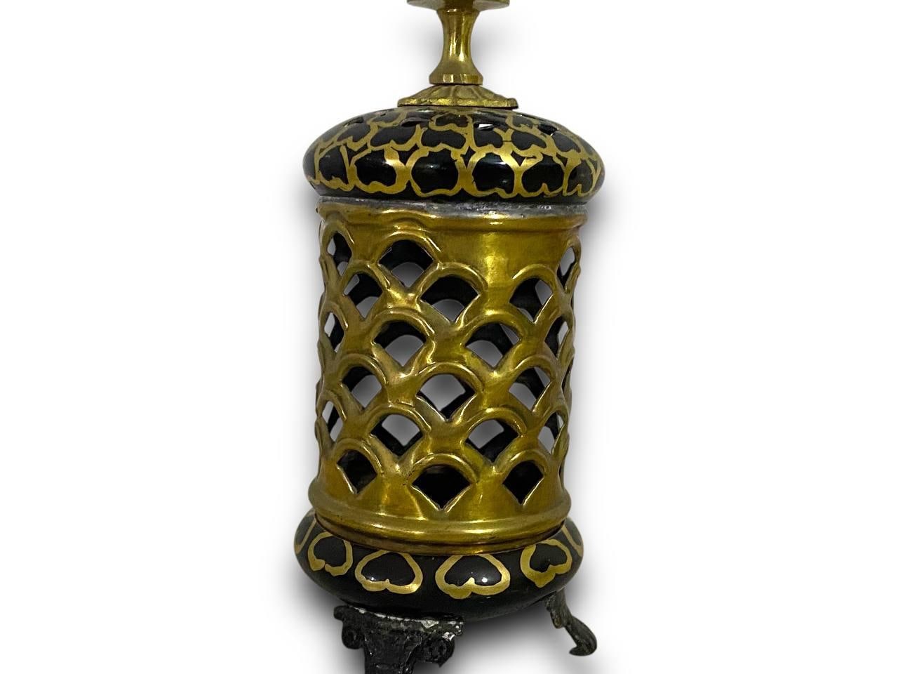 Pair of oriental copper candlesticks