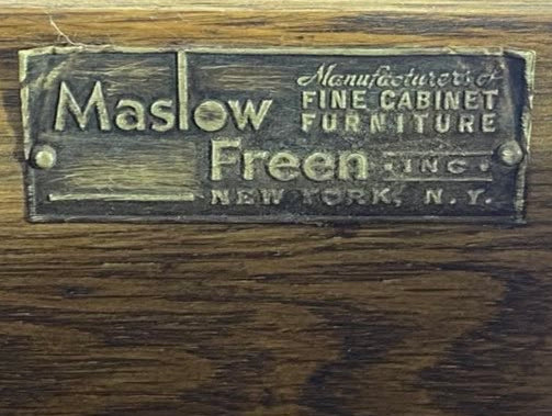 خزانة جانبية أمريكية عتيقة نادرة من ماسلو فرين - من خشب الماهوجني والبلوط مع تفاصيل برونزية