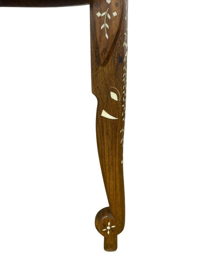 Ivory and Rosewood Carved Table 