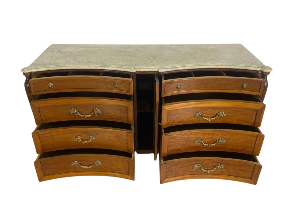 Rare Antique American Sideboard by Maslow Freen – Mahogany & Oak with Bronze Details