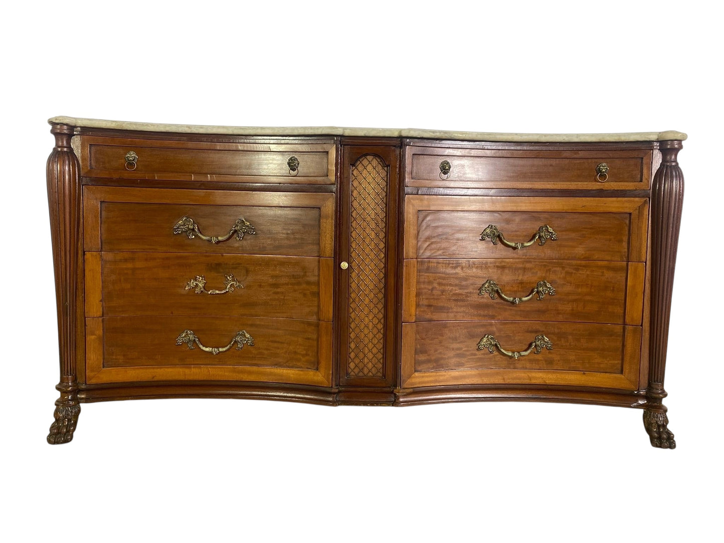 خزانة جانبية أمريكية عتيقة نادرة من ماسلو فرين - من خشب الماهوجني والبلوط مع تفاصيل برونزية