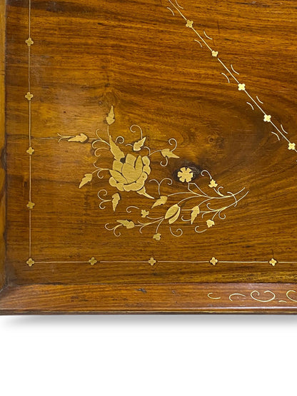 Antique Indian Rosewood Tray with brass Inlay