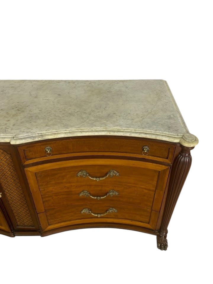 Rare Antique American Sideboard by Maslow Freen – Mahogany & Oak with Bronze Details