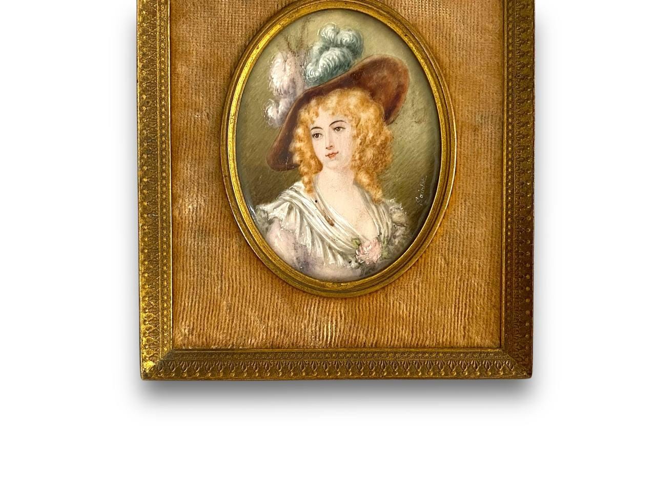 Original and very old French ivory miniature 