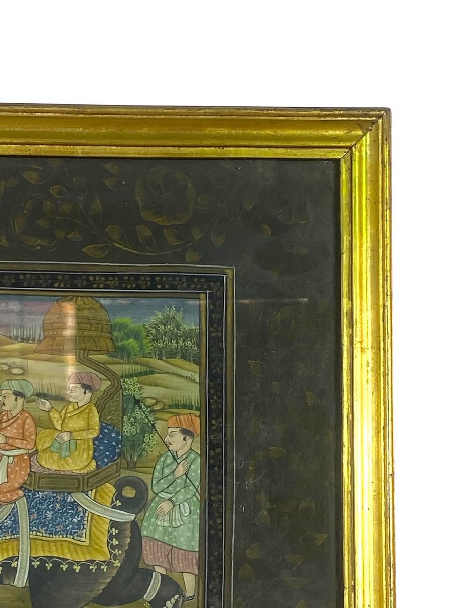 Rare Antique Persian Iranian Painting – Hand-Painted with Original Wooden Frame