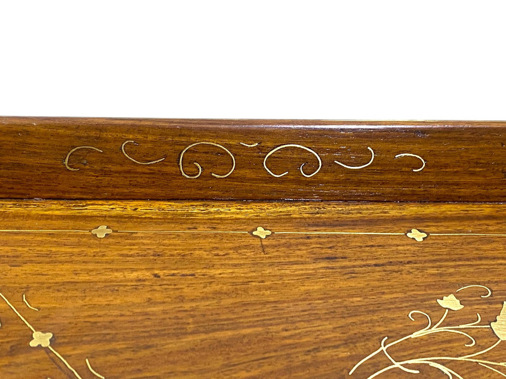 Antique Indian Rosewood Tray with brass Inlay