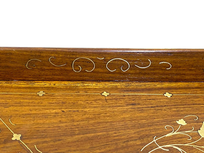 Antique Indian Rosewood Tray with brass Inlay
