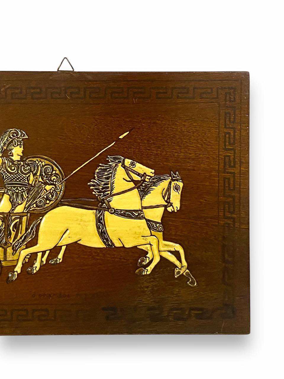 Antique Greek Oak Panel with Natural Ivory inlay tableaux