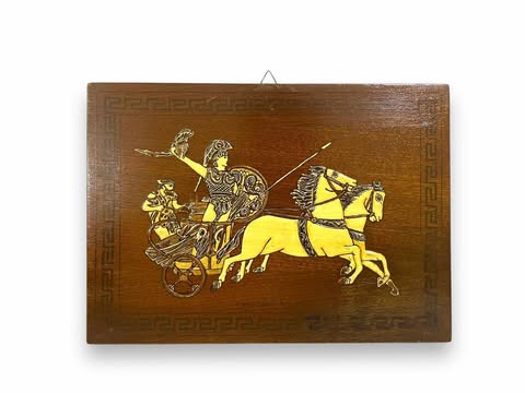 Antique Greek Oak Panel with Natural Ivory Inlay