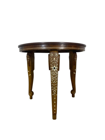 Ivory and Rosewood Carved Table 