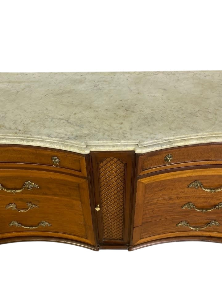 Rare Antique American Sideboard by Maslow Freen – Mahogany & Oak with Bronze Details