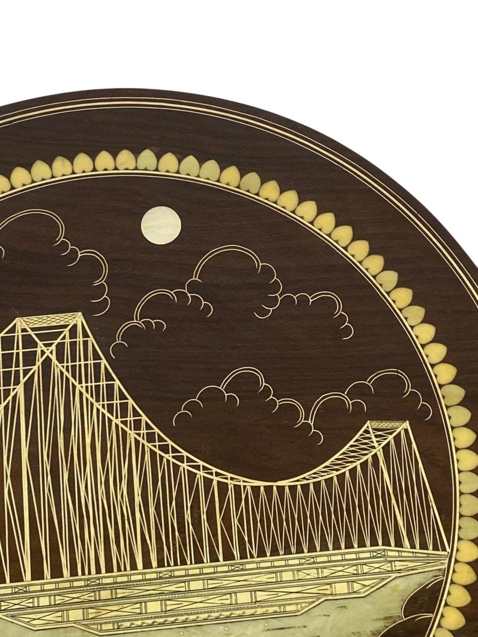 Ivory and Rosewood Carved Table 