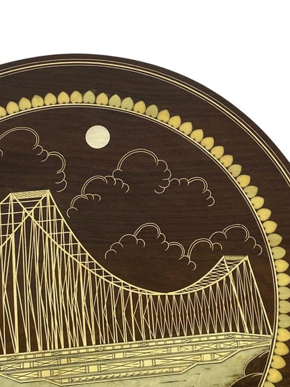 Ivory and Rosewood Carved Table 