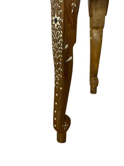 Ivory and Rosewood Carved Table 