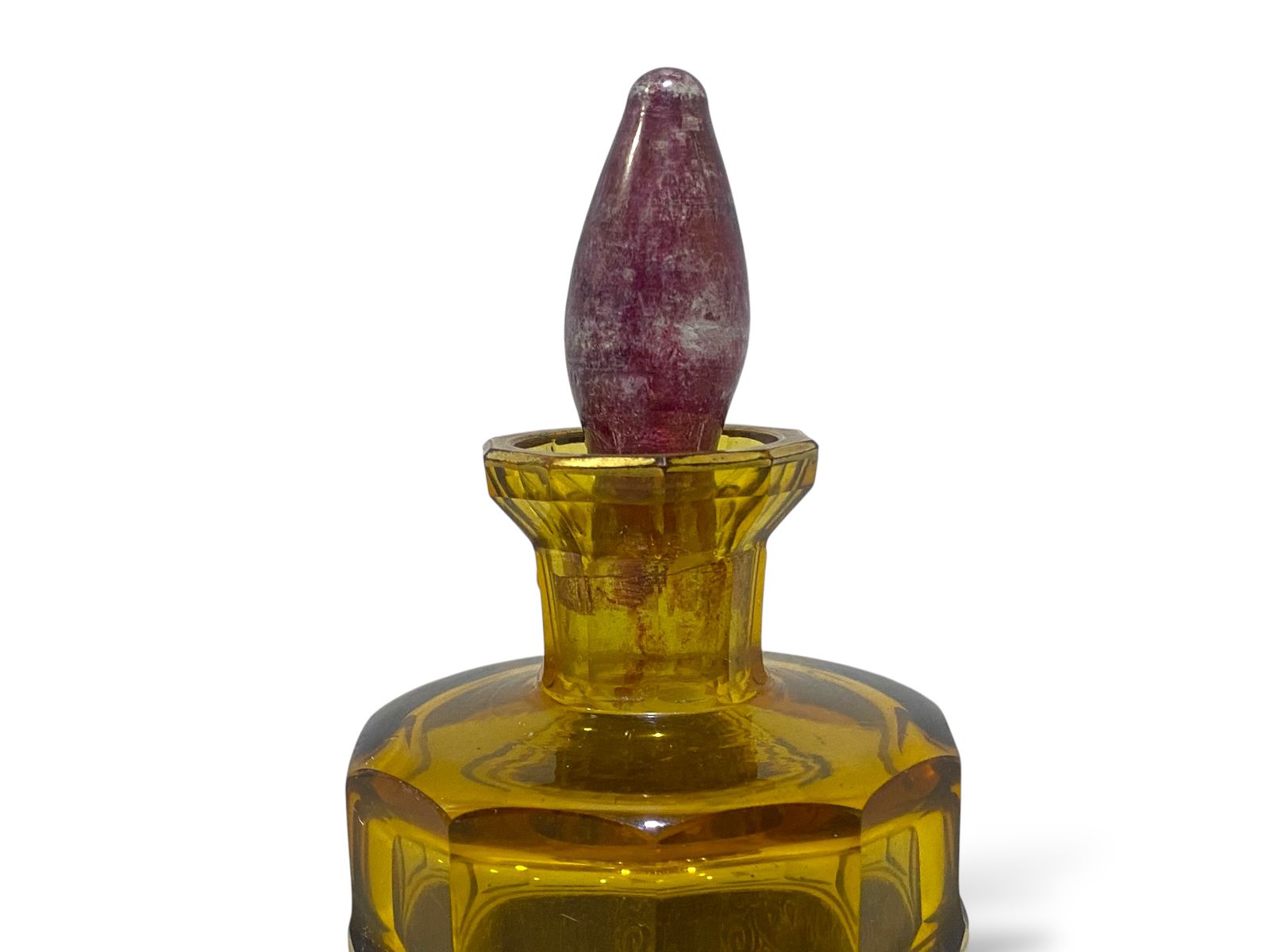 Rare Moser Karlsbad  Bohemian Crystal Carafe with Lid & Bronze Miniatures