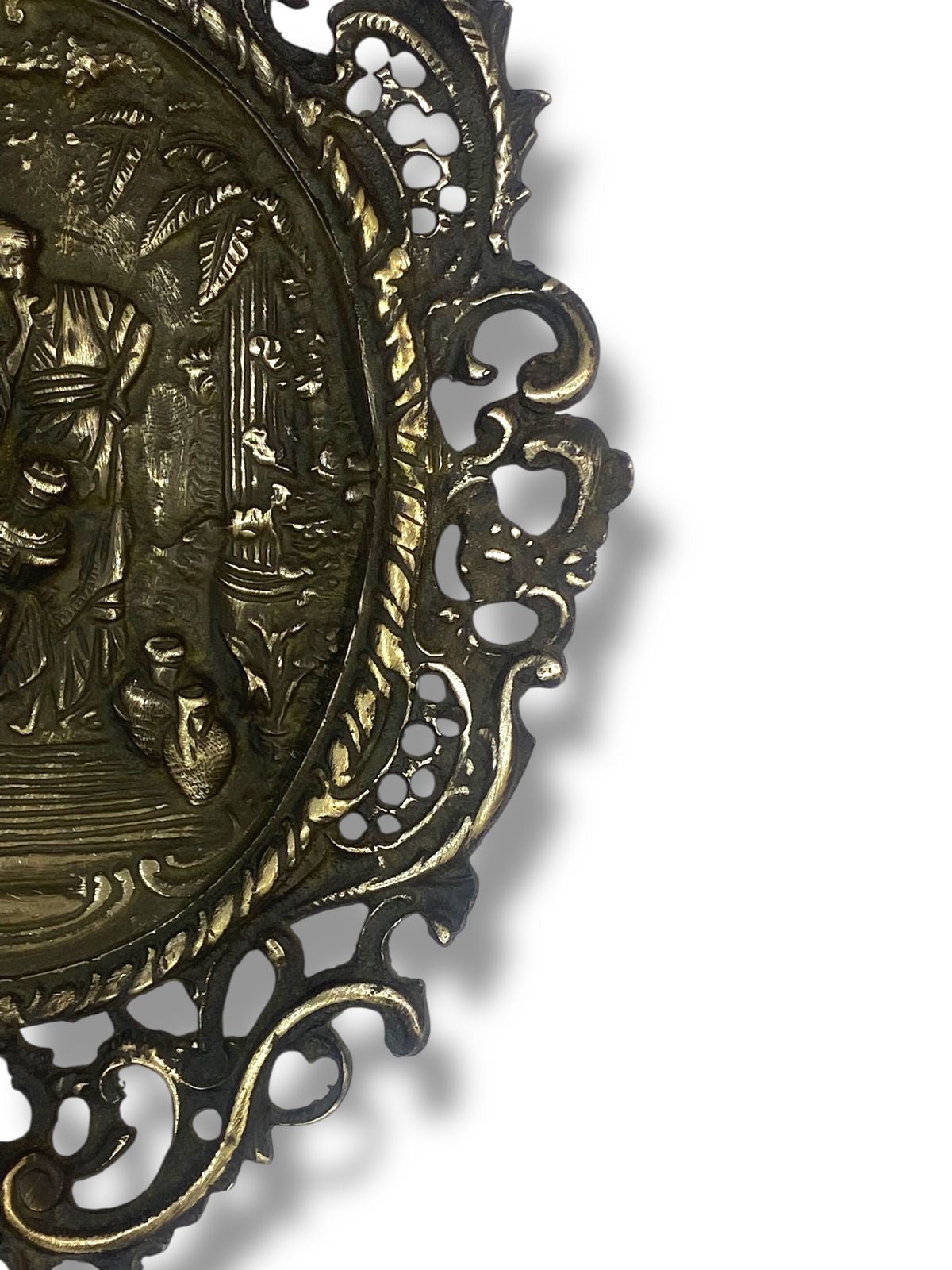 Antique European Bronze Wall Tableau – Large, Heavy & Hand-Engraved