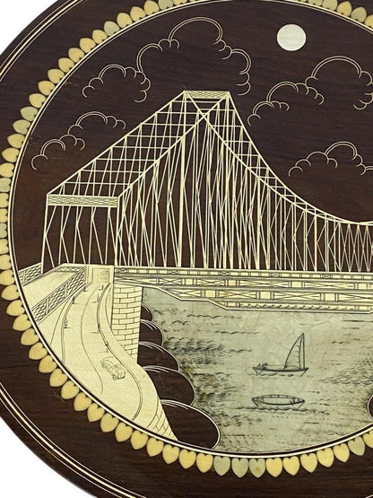 Ivory and Rosewood Carved Table 