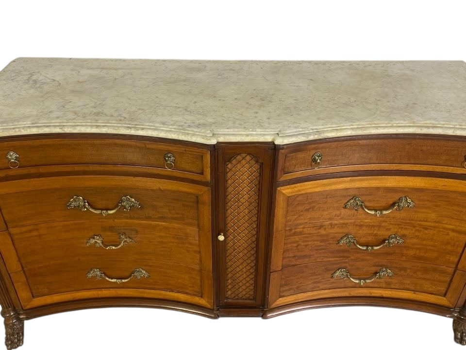 Rare Antique American Sideboard by Maslow Freen – Mahogany & Oak with Bronze Details
