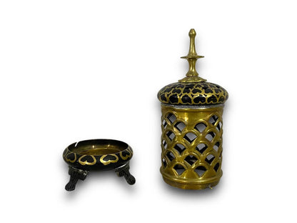 Pair of oriental copper candlesticks 