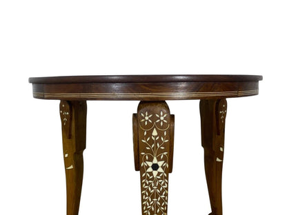 Ivory and Rosewood Carved Table 