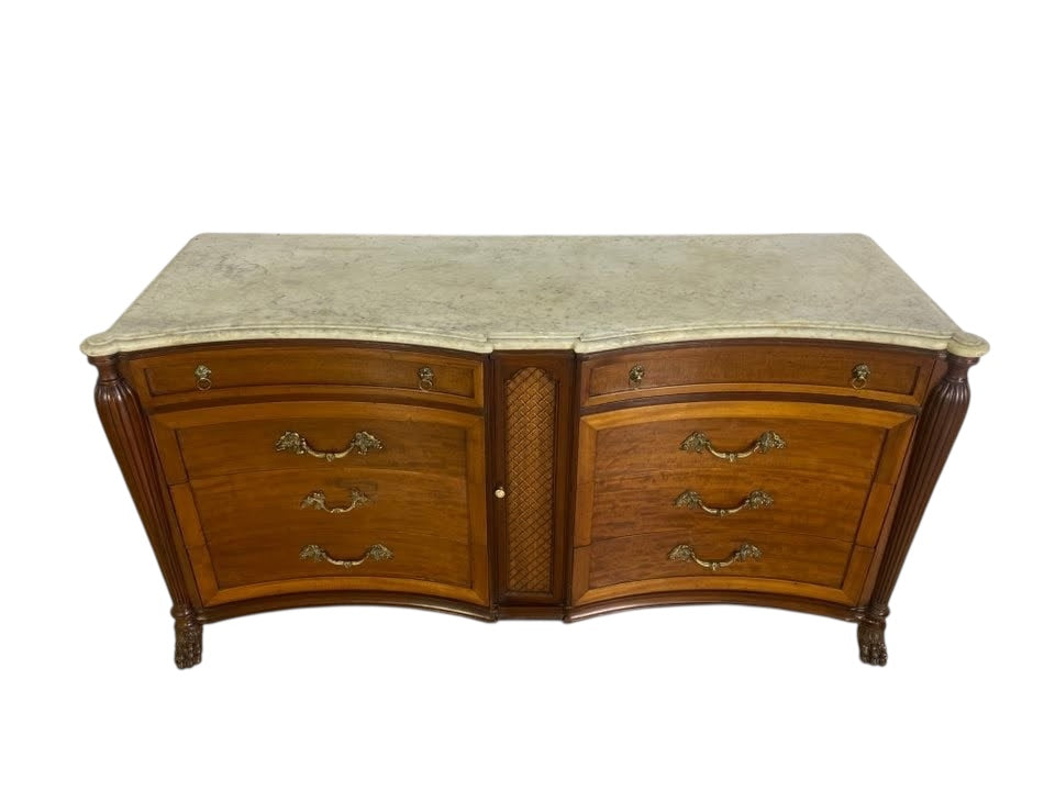 خزانة جانبية أمريكية عتيقة نادرة من ماسلو فرين - من خشب الماهوجني والبلوط مع تفاصيل برونزية