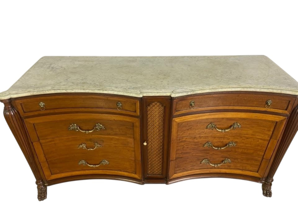 خزانة جانبية أمريكية عتيقة نادرة من ماسلو فرين - من خشب الماهوجني والبلوط مع تفاصيل برونزية