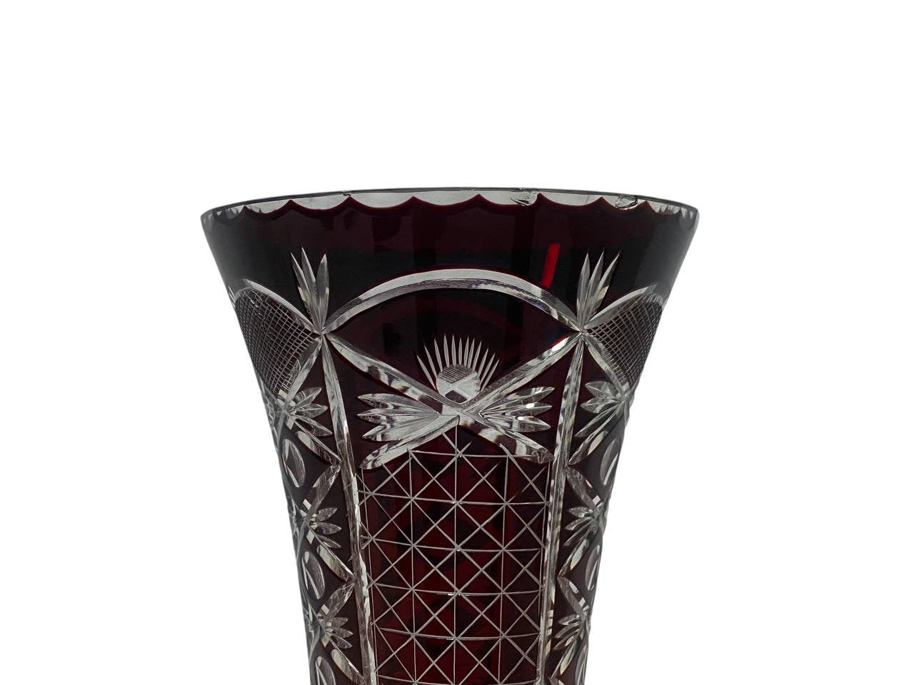 Vintage Egermann Bohemian Crystal Vase 