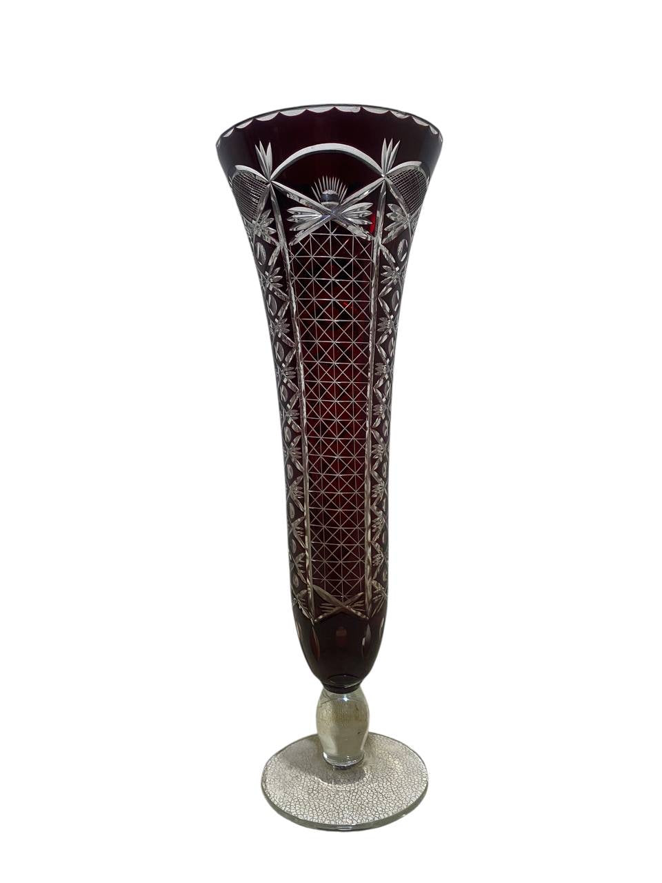 Vintage Egermann Bohemian Crystal Vase 