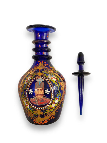 Bohemian Turkish Covered Carafe – Hand-Painted with Gold Detailing
