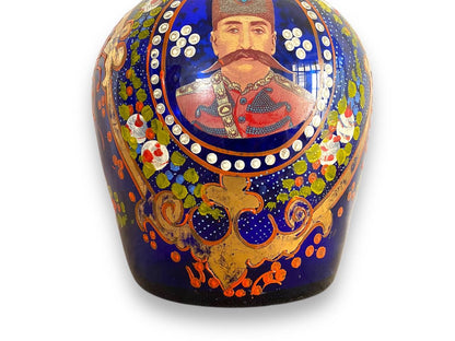 Bohemian Turkish Covered Carafe – Hand-Painted with Gold Detailing