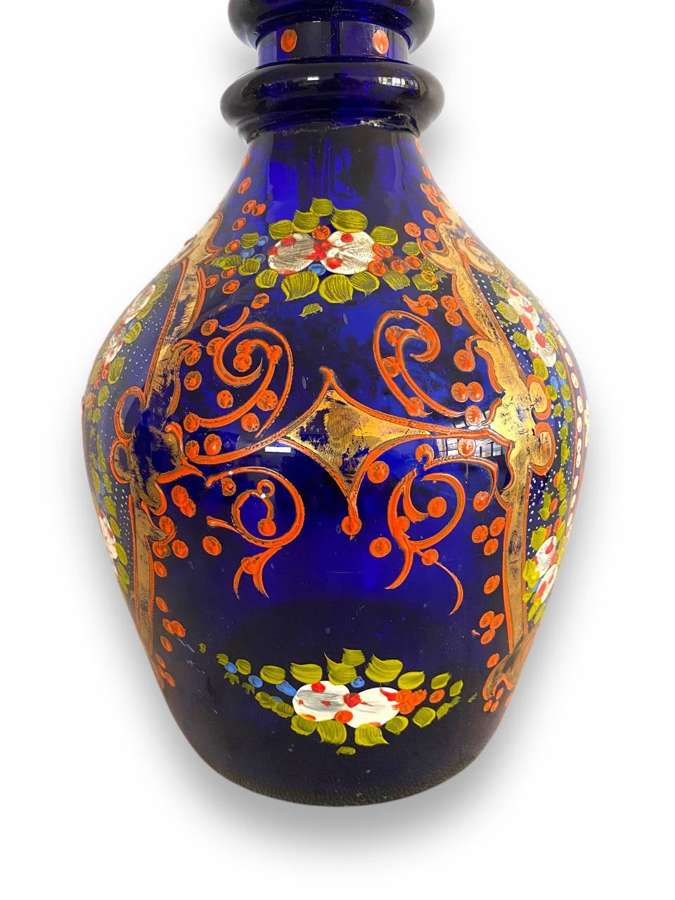Bohemian Turkish Covered Carafe – Hand-Painted with Gold Detailing