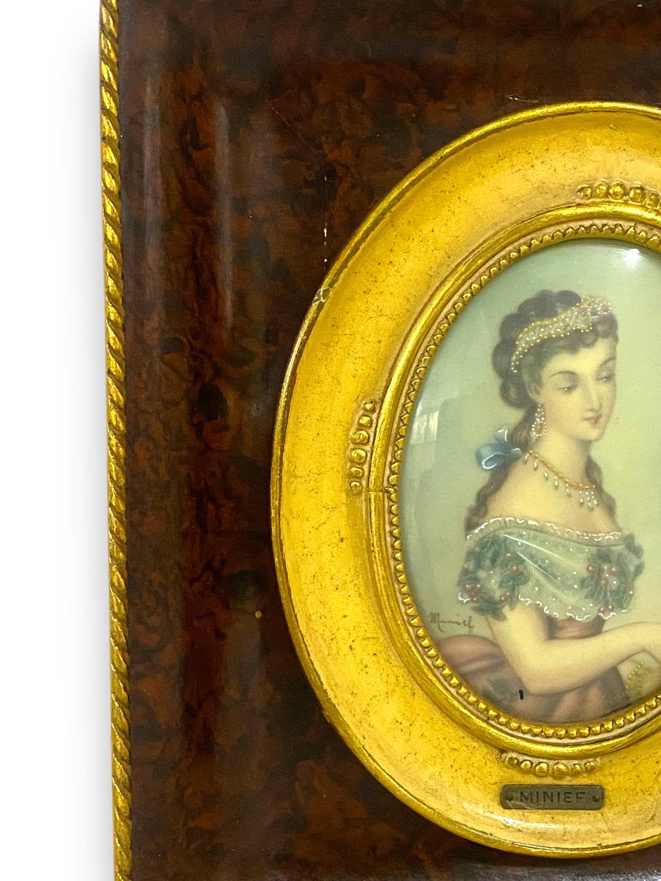 Antique French Ivory Miniature Painting