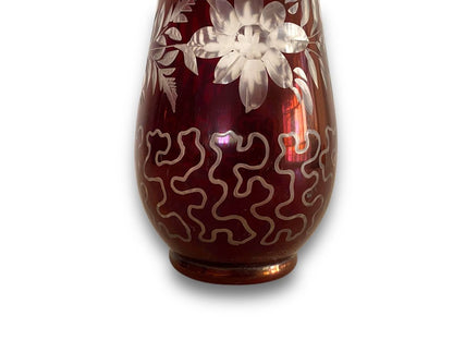 Vintage Egermann Bohemian Crystal Vase – Hand-Cut