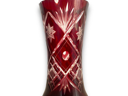 Vintage Egermann Bohemian Crystal Vase – Hand-Cut