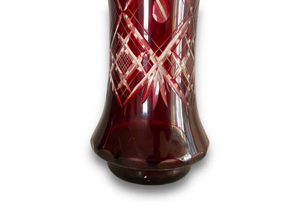 Vintage Egermann Bohemian Crystal Vase – Hand-Cut
