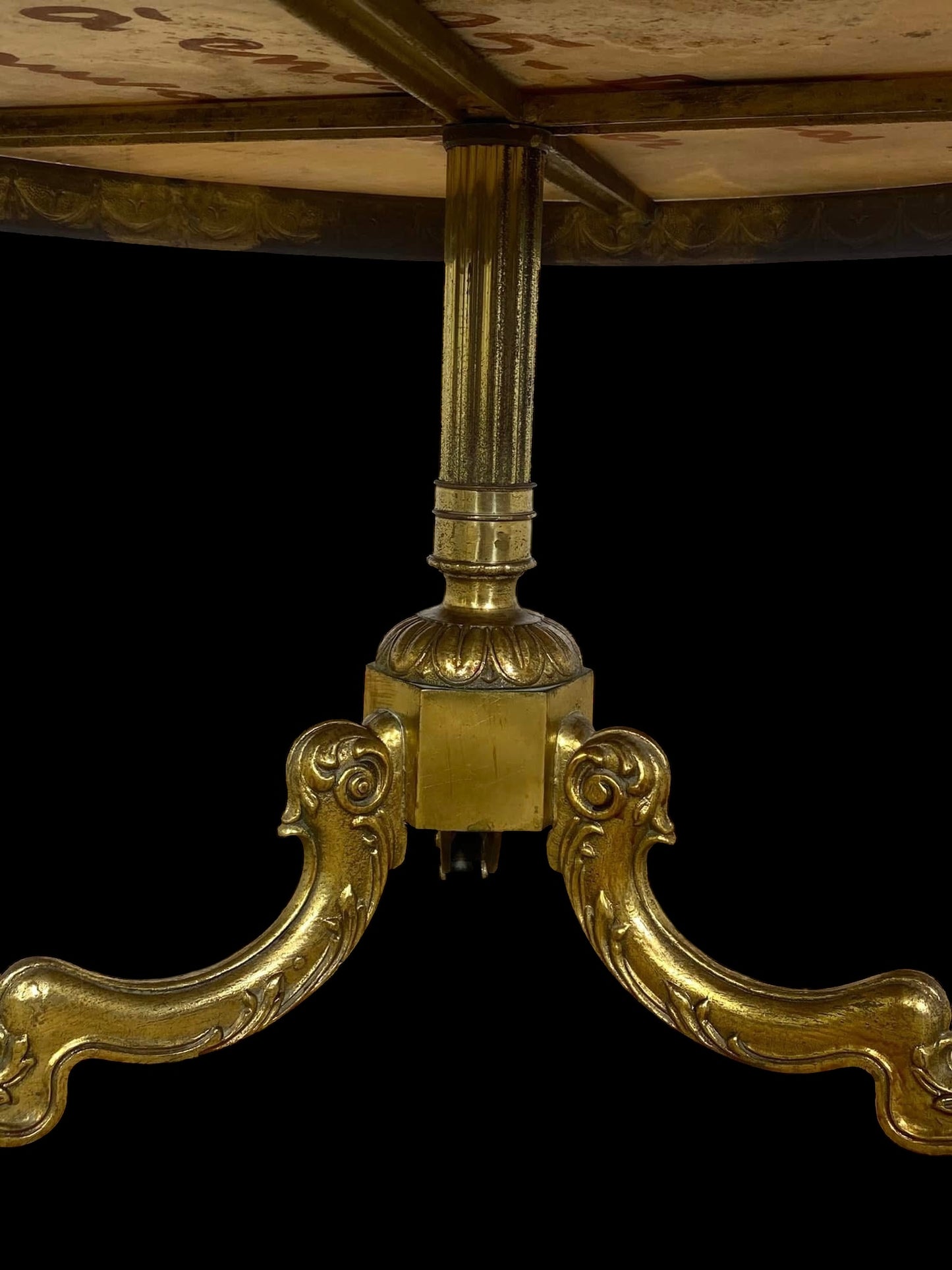 19th-Century French Bronze Center Table with Onyx Top
