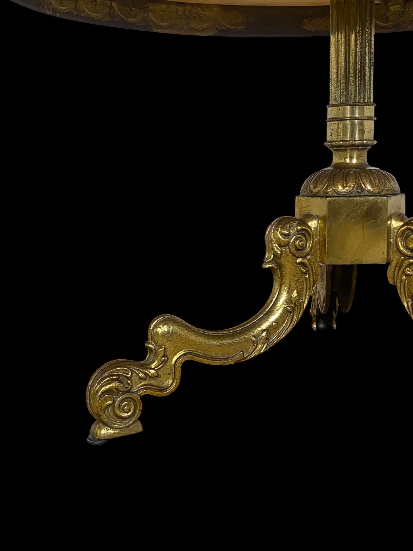 19th-Century French Bronze Center Table with Onyx Top