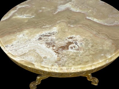 19th-Century French Bronze Center Table with Onyx Top