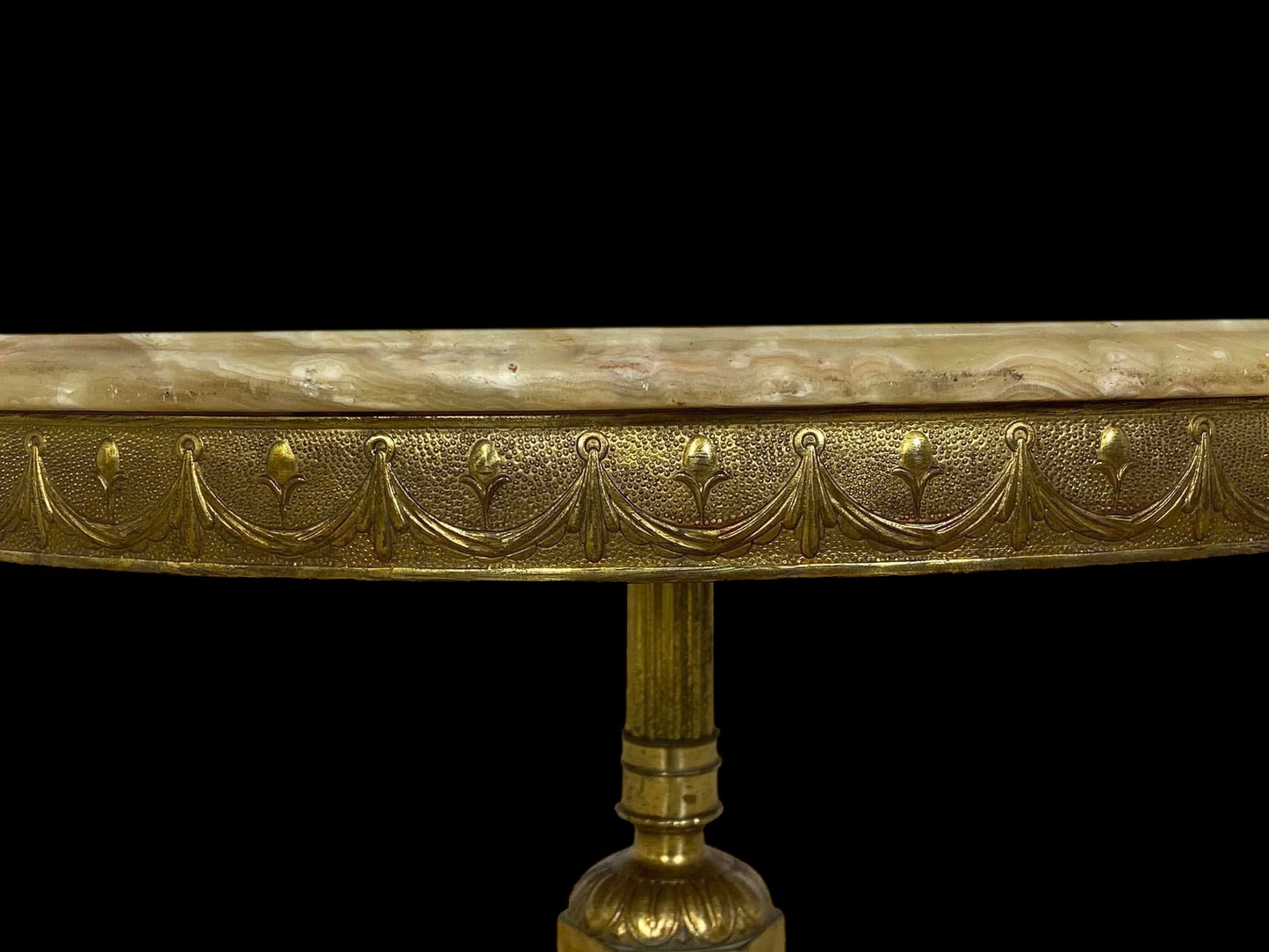19th-Century French Bronze Center Table with Onyx Top