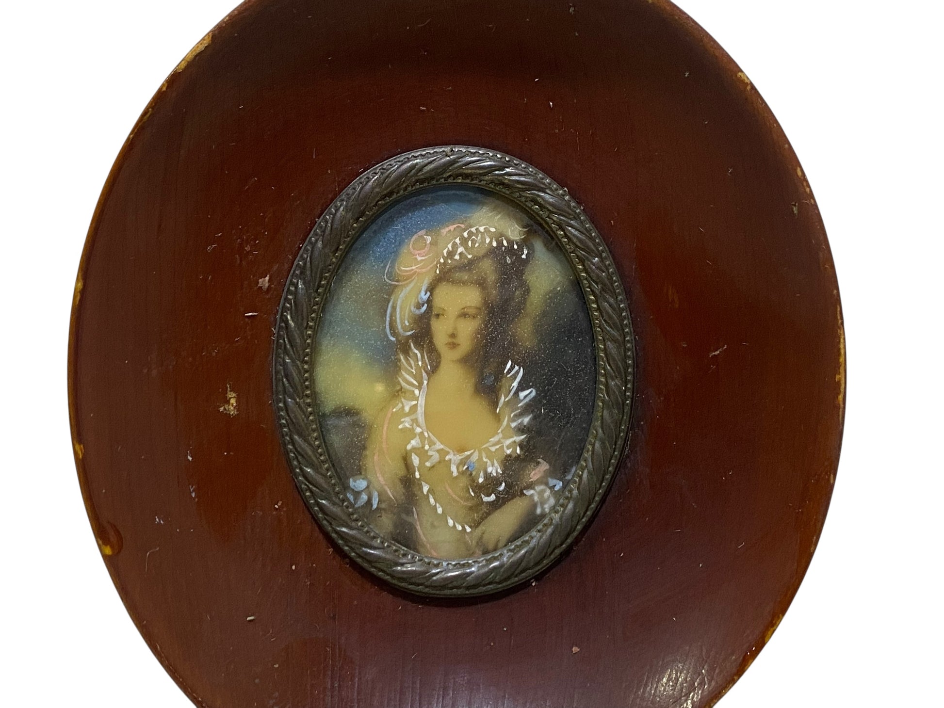 Pair of Antique French Miniature Portraits on Ivory – Signed, Framed