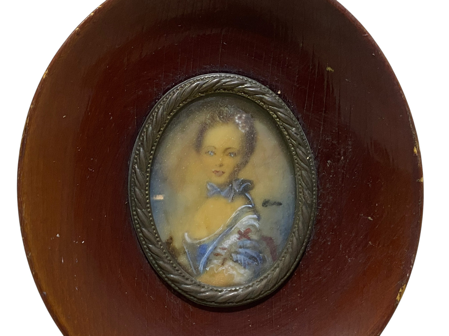 Pair of Antique French Miniature Portraits on Ivory – Signed, Framed (tableaux)