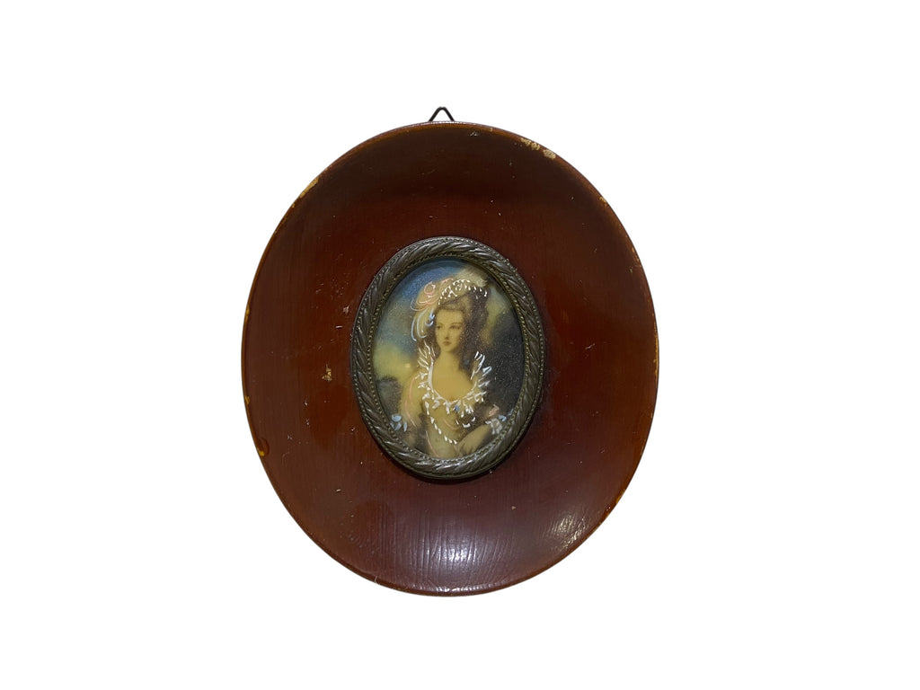 Pair of Antique French Miniature Portraits on Ivory – Signed, Framed