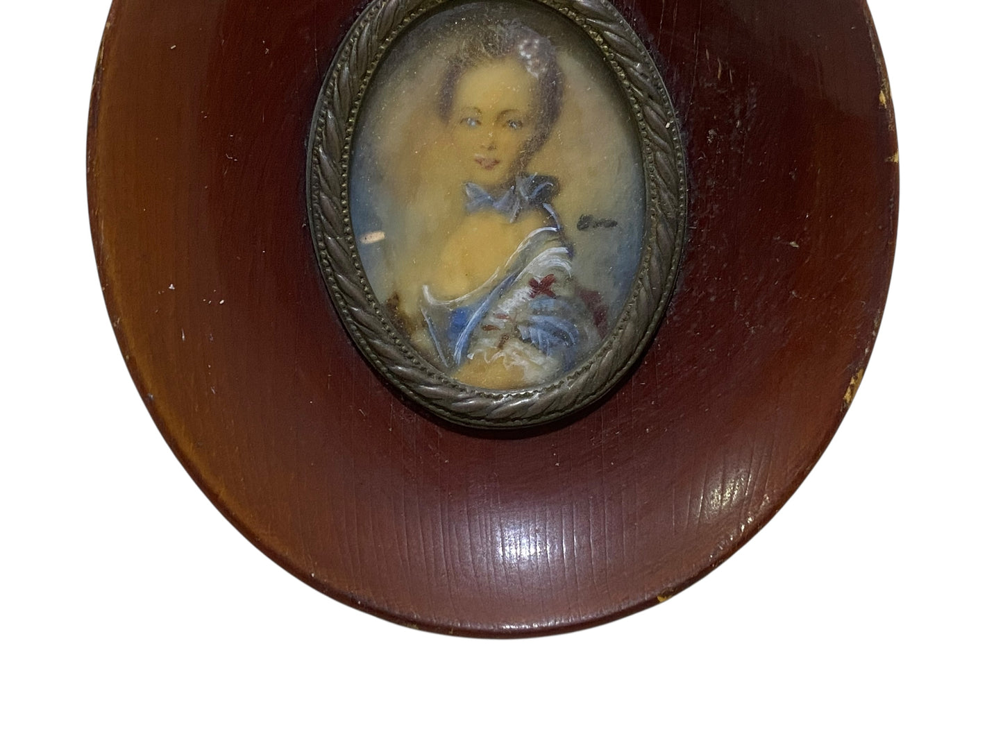 Pair of Antique French Miniature Portraits on Ivory – Signed, Framed (tableaux)
