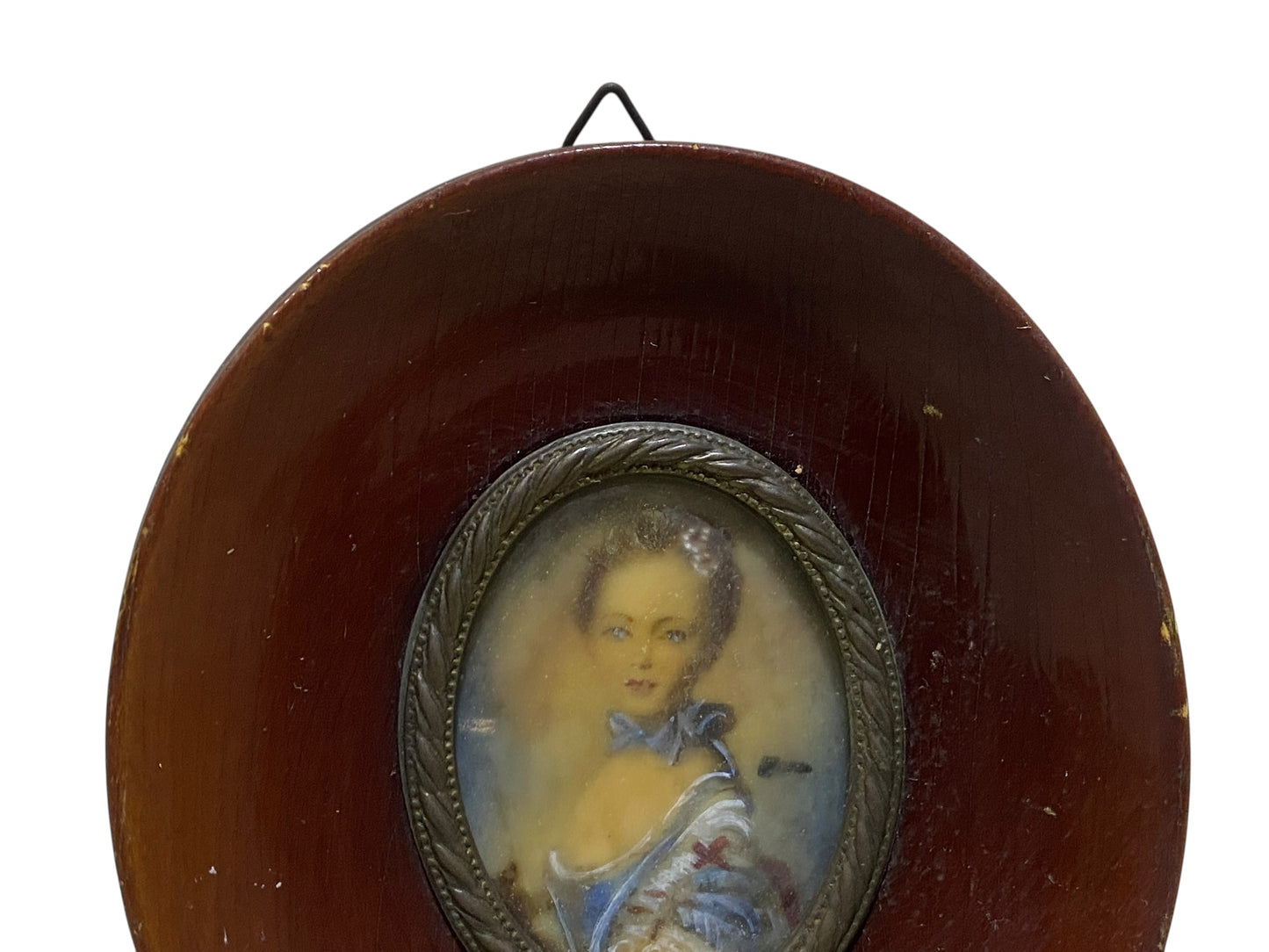 Pair of Antique French Miniature Portraits on Ivory – Signed, Framed (tableaux)