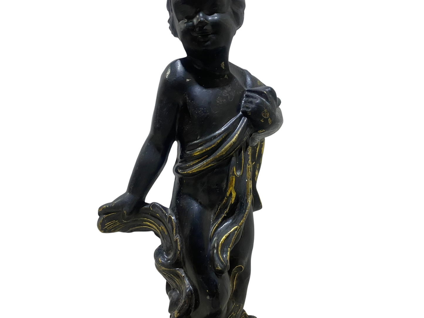 Antique 19th Century French Cherub Lamp – Semi Bronze, Hand-Carved