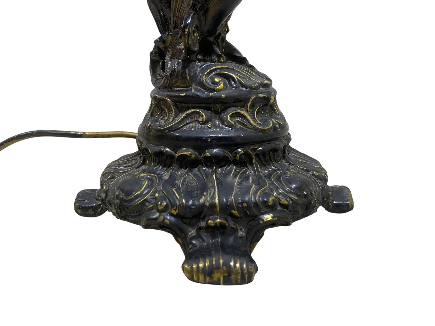 Antique 19th Century French Cherub Lamp – Semi Bronze, Hand-Carved