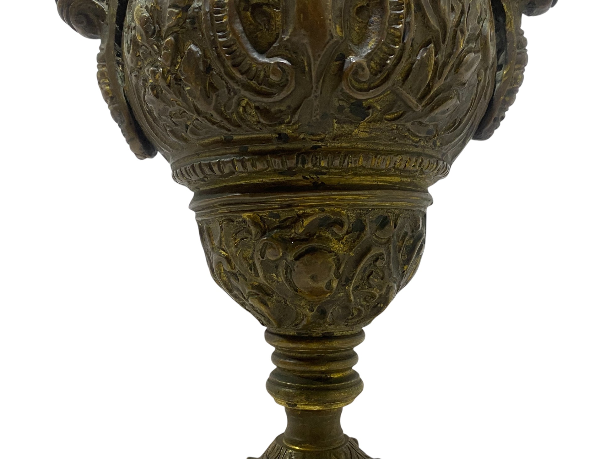 Antique 19th-Century French Bronze Cassolette with Lid – Hand-Carved