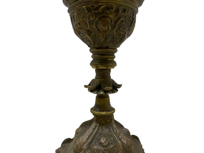 كاسوليت فرنسي عتيق من البرونز من القرن التاسع عشر مع غطاء - منحوت يدويًا