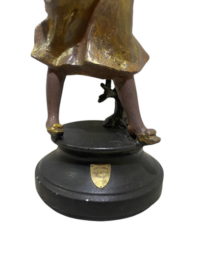 Original French Semi-Bronze Sculpture – “Victoria Old Boys 1952” Plaque – Circa 1925